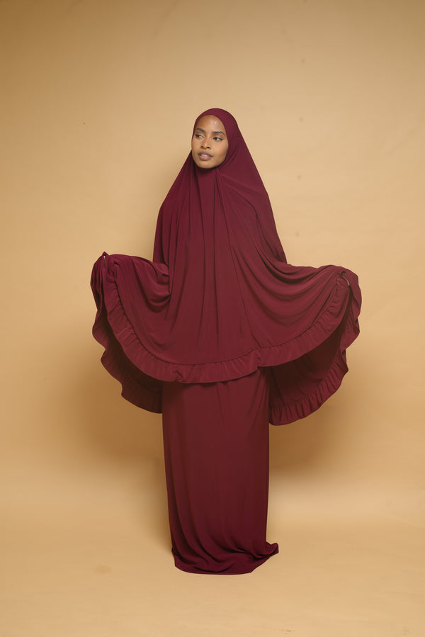 Robe de prière Jupe et Khimar BY NOUR Bordeau - vue 1