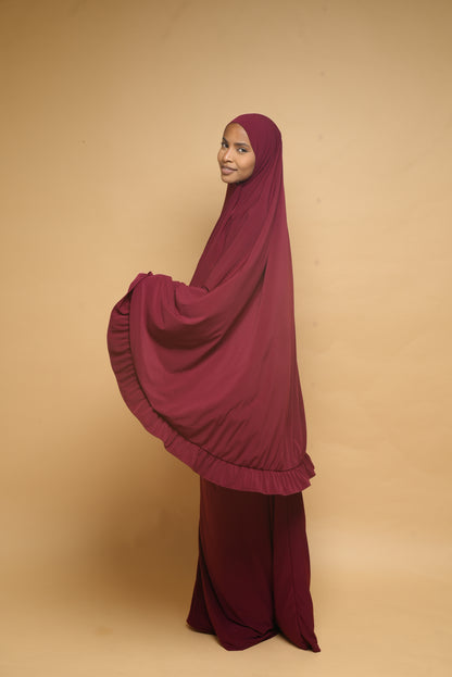 Robe de prière Jupe et Khimar BY NOUR Bordeau - vue 2