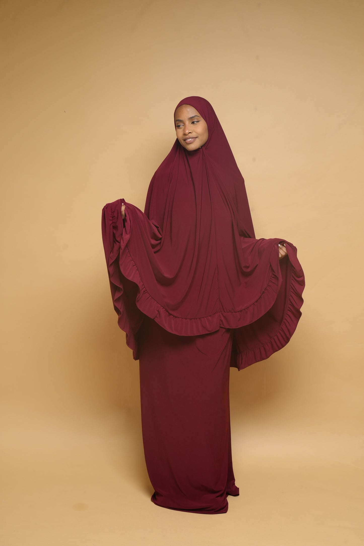 Robe de prière Jupe et Khimar BY NOUR Bordeau - vue 3