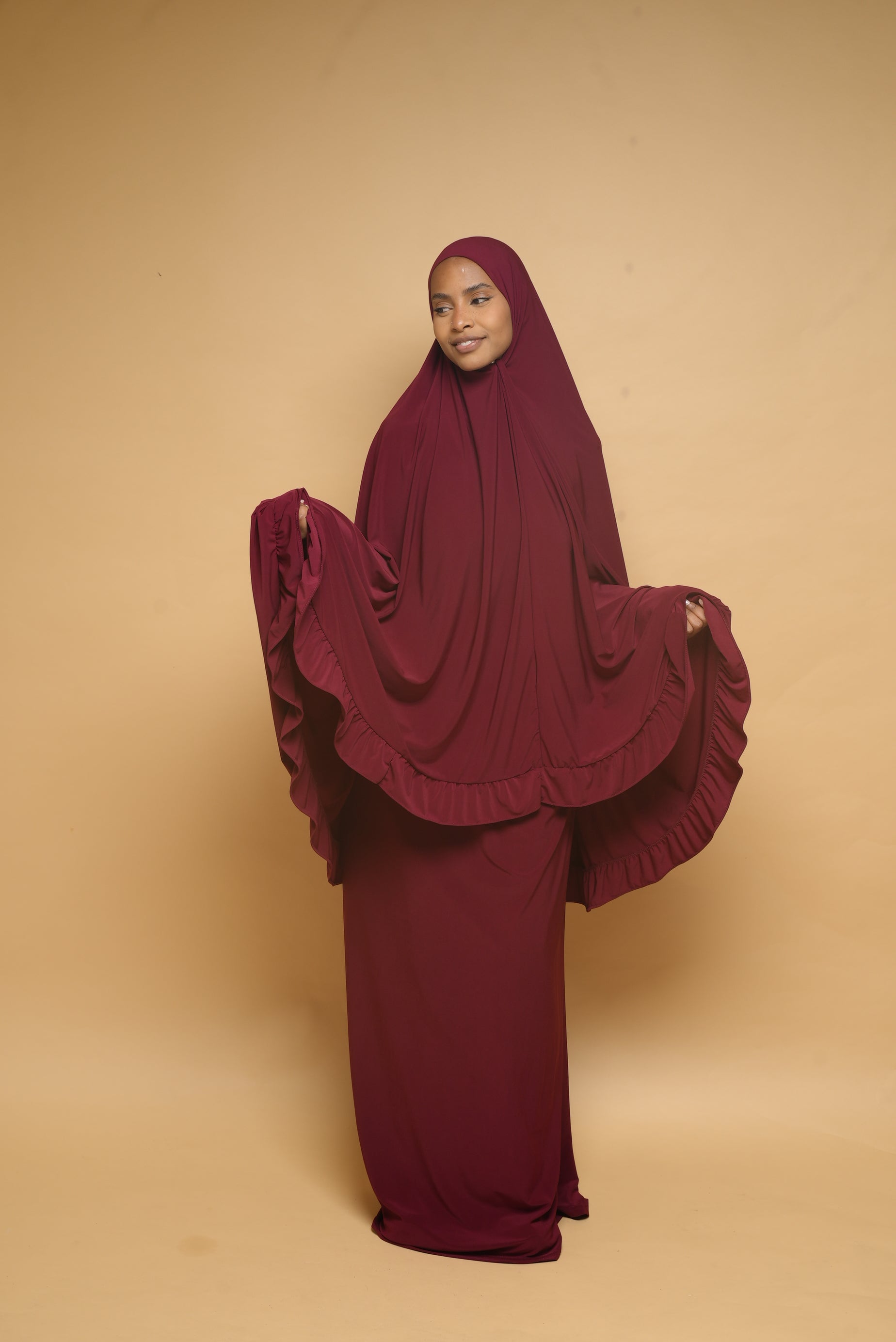 Robe de prière Jupe et Khimar BY NOUR Bordeau - vue 3