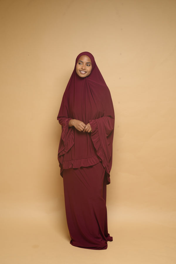 Robe de prière Jupe et Khimar BY NOUR Bordeau - vue 4