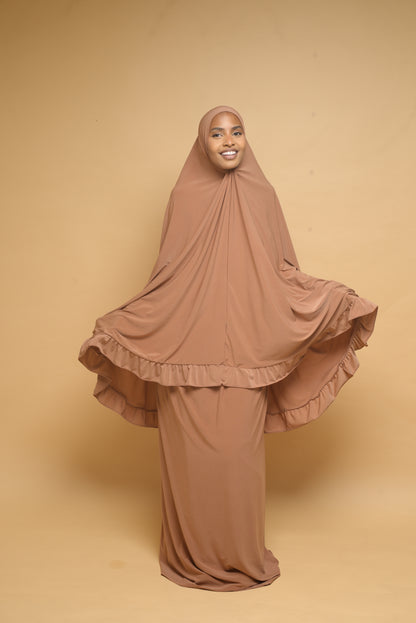 Robe de prière Jupe et Khimar BY NOUR Camel - vue 1