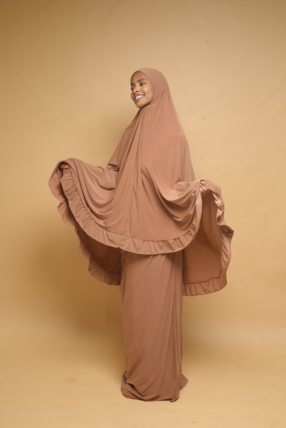 Robe de prière Jupe et Khimar BY NOUR Camel - vue 4