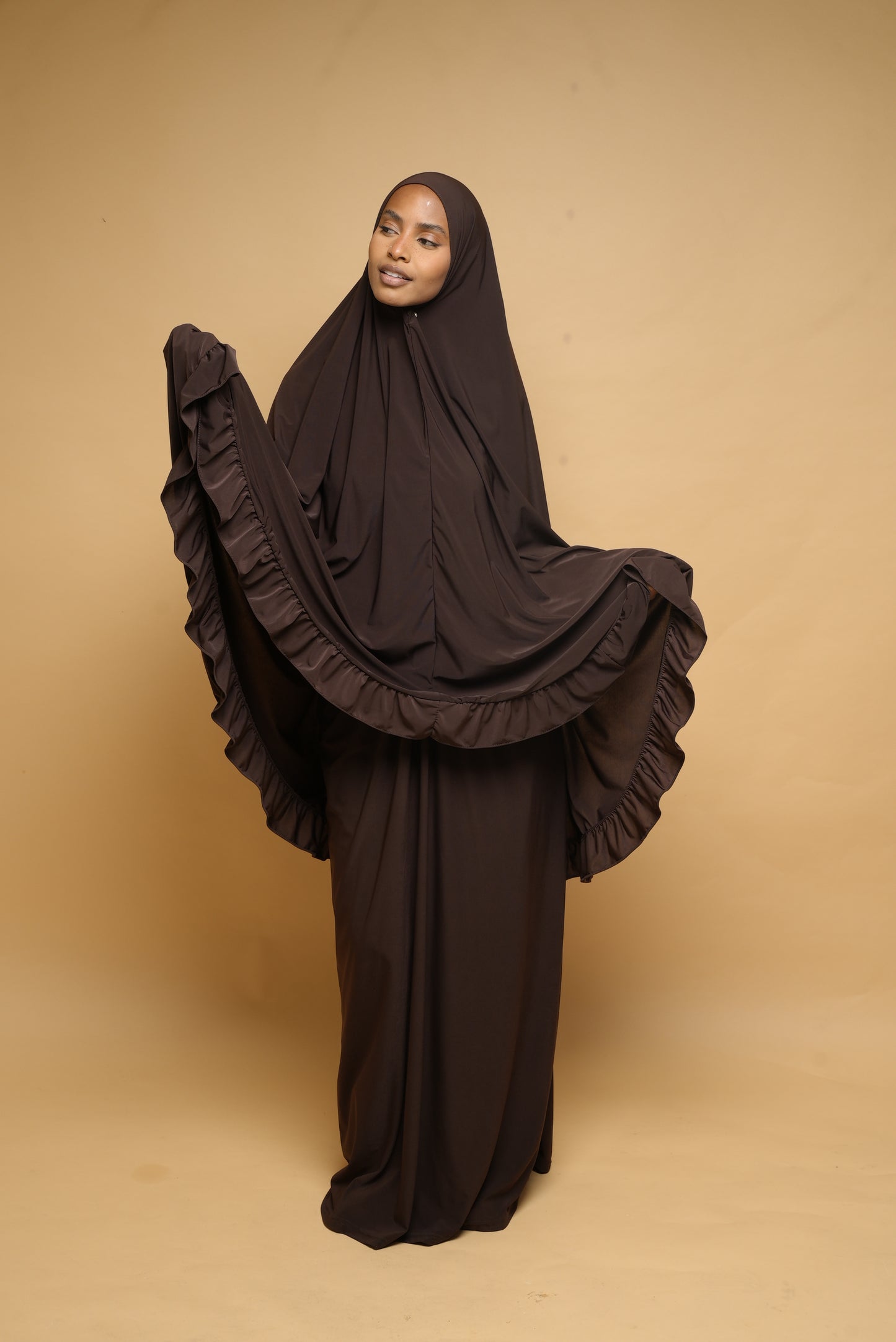 Robe de prière Jupe et Khimar BY NOUR Marron Ebene - vue 11