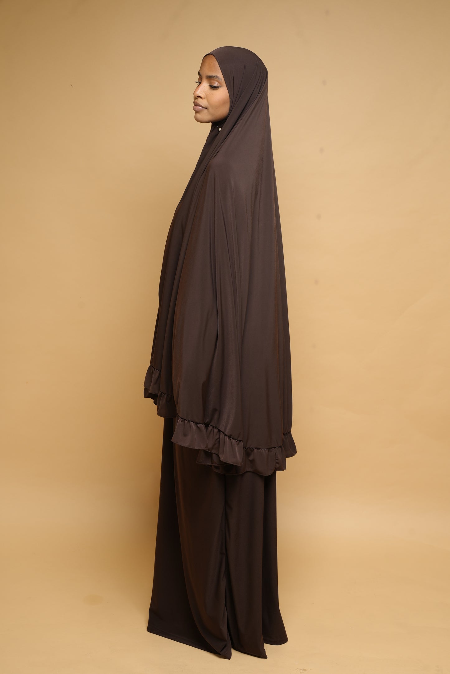Robe de prière Jupe et Khimar BY NOUR Marron Ebene - vue 4
