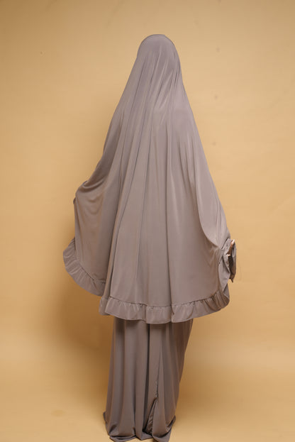 Robe de prière Jupe et Khimar BY NOUR Taupe - vue 10