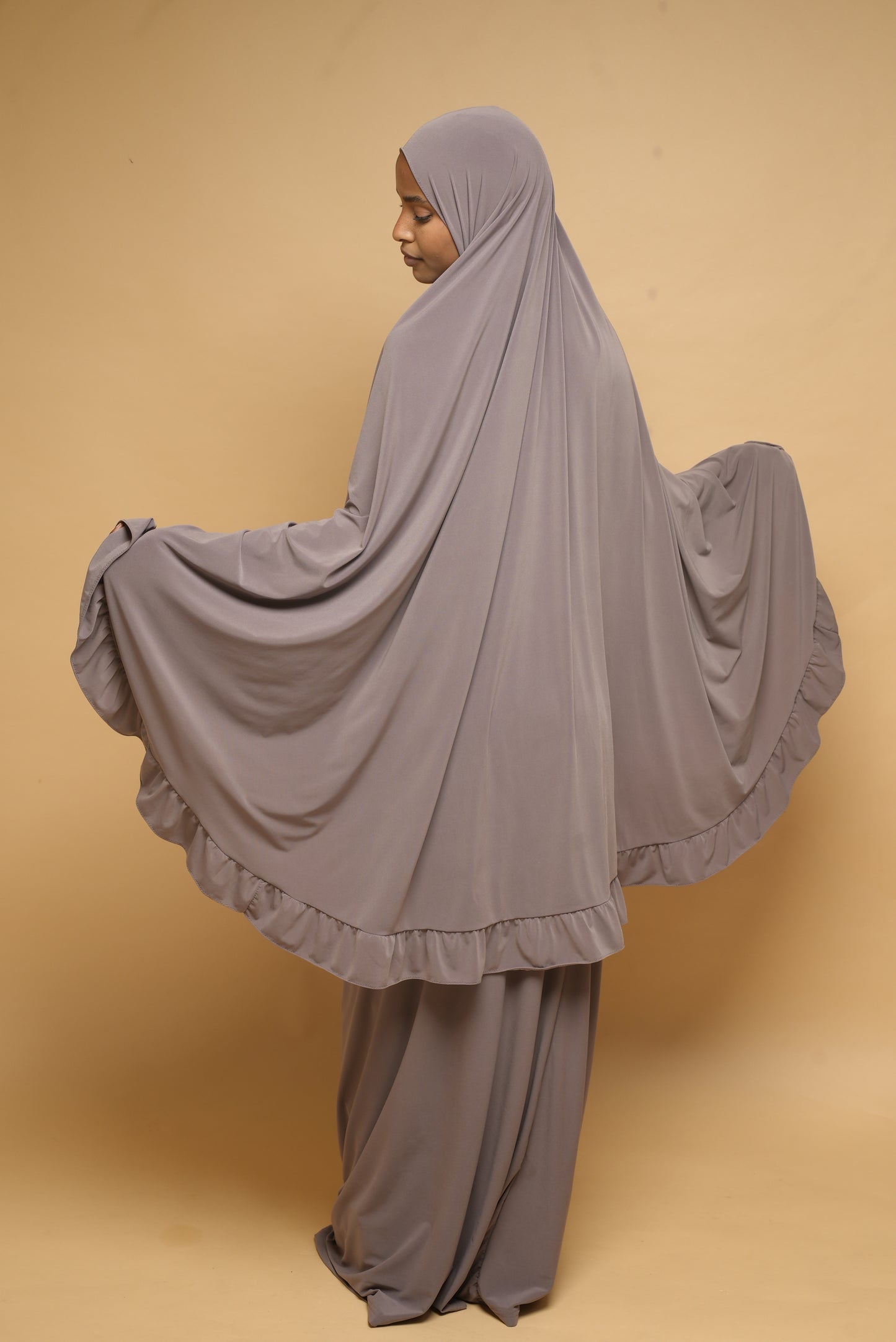 Robe de prière Jupe et Khimar BY NOUR Taupe - vue 11