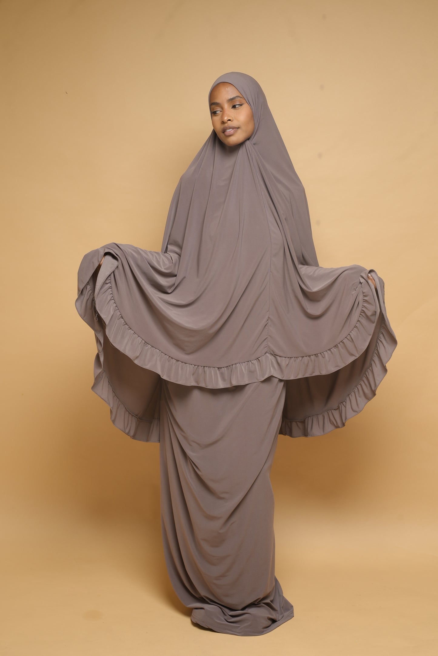 Robe de prière Jupe et Khimar BY NOUR Taupe - vue 4