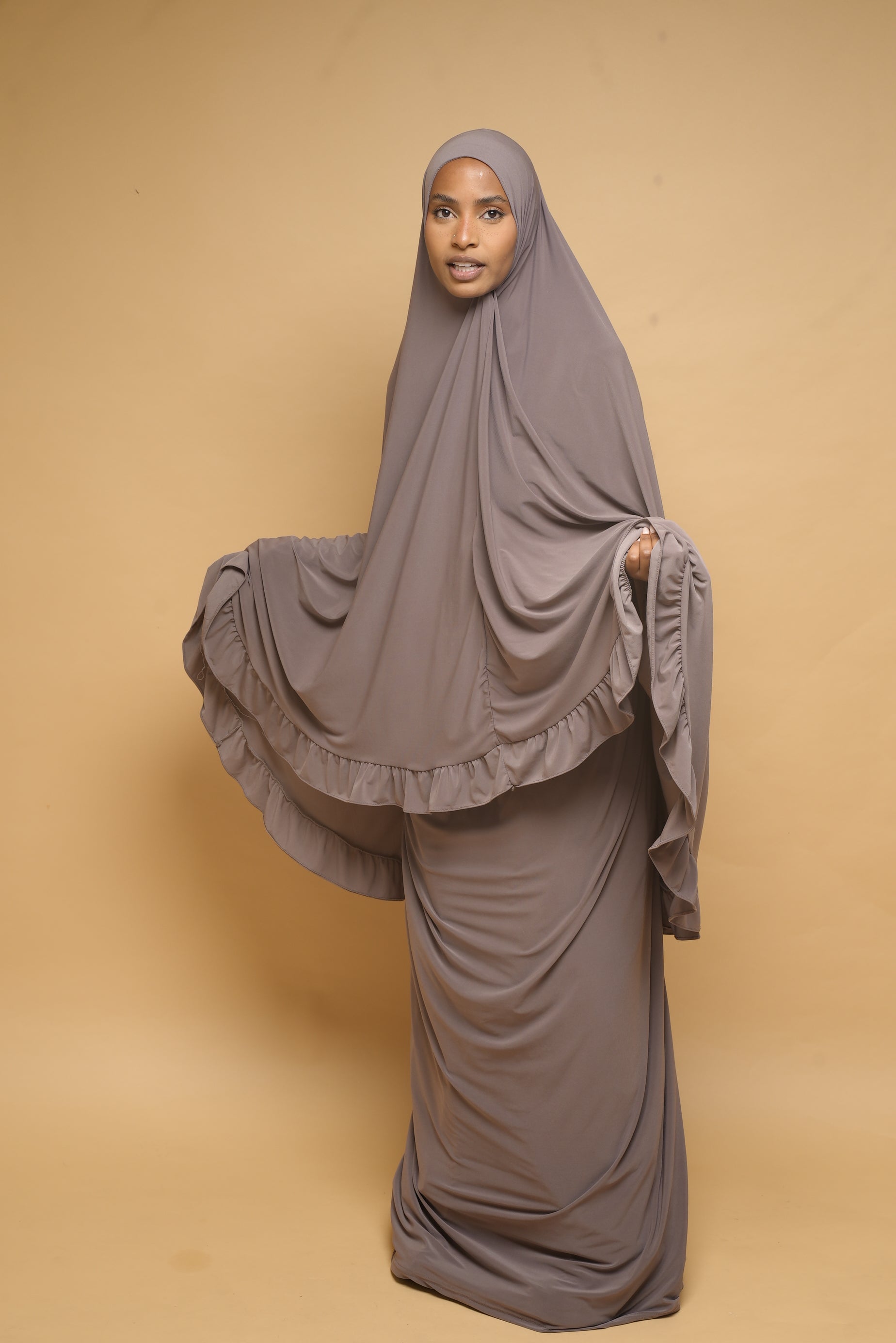 Robe de prière Jupe et Khimar BY NOUR Taupe - vue 5