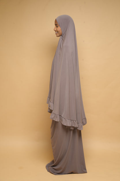 Robe de prière Jupe et Khimar BY NOUR Taupe - vue 6