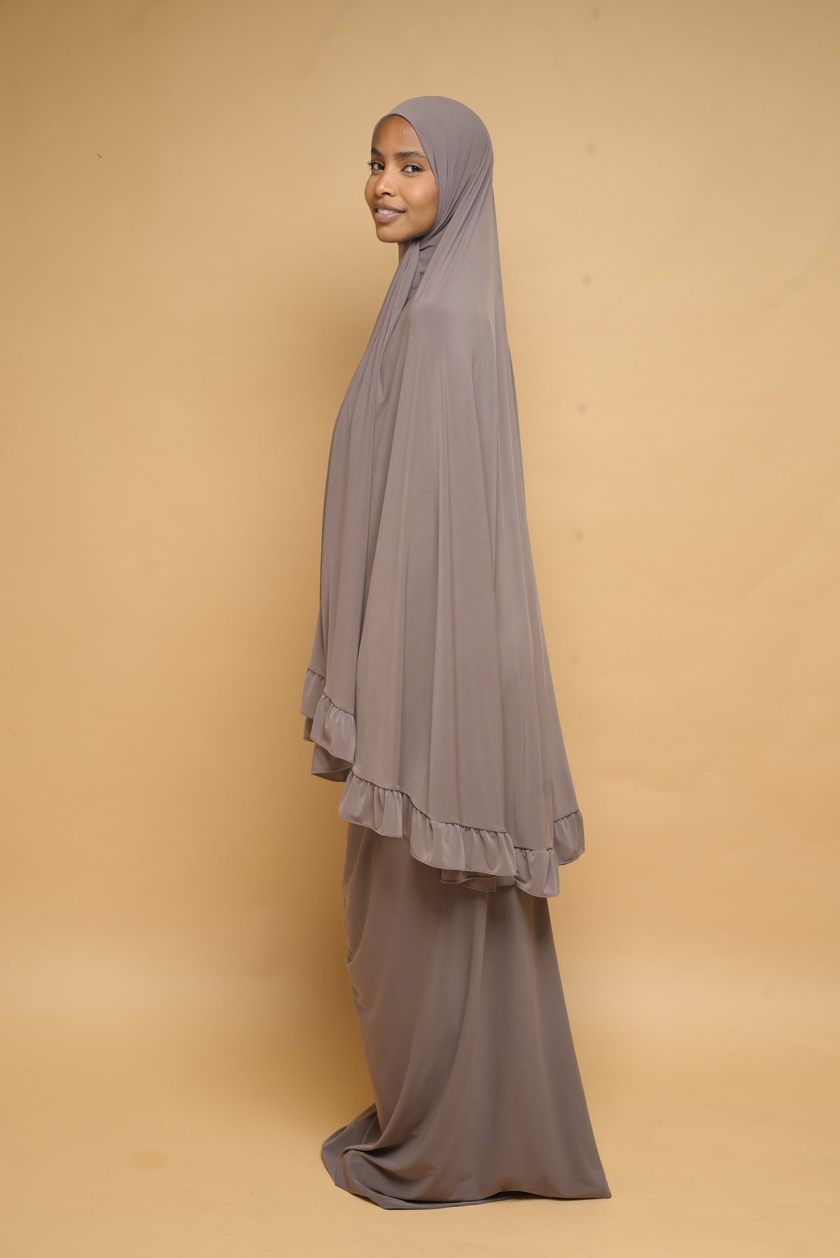 Robe de prière Jupe et Khimar BY NOUR Taupe - vue 7