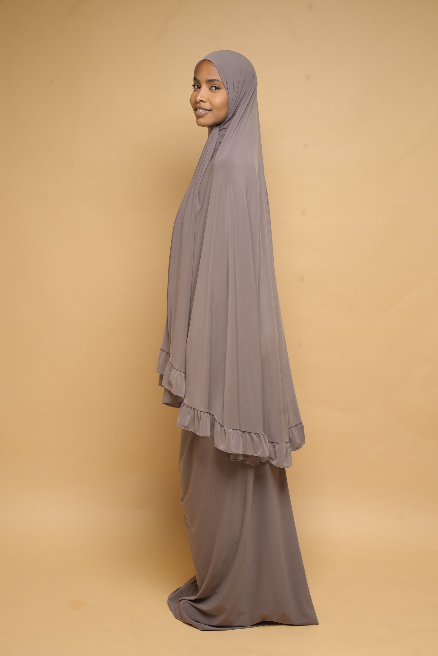Robe de prière Jupe et Khimar BY NOUR Taupe - vue 7